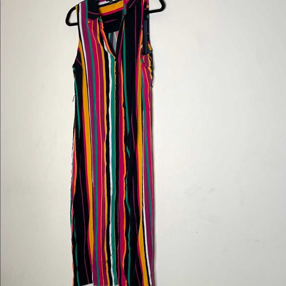 Torrid Pink and Orange V-Neck Maxi Sundress